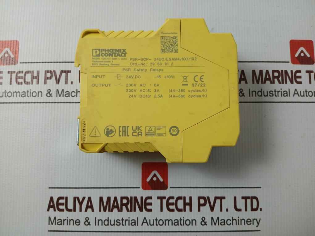 Phoenix Contact Psr-scp-24Uc/Esam4/8X1/1X2 Safety Relay 230V Ac 6A 30-12 Awg