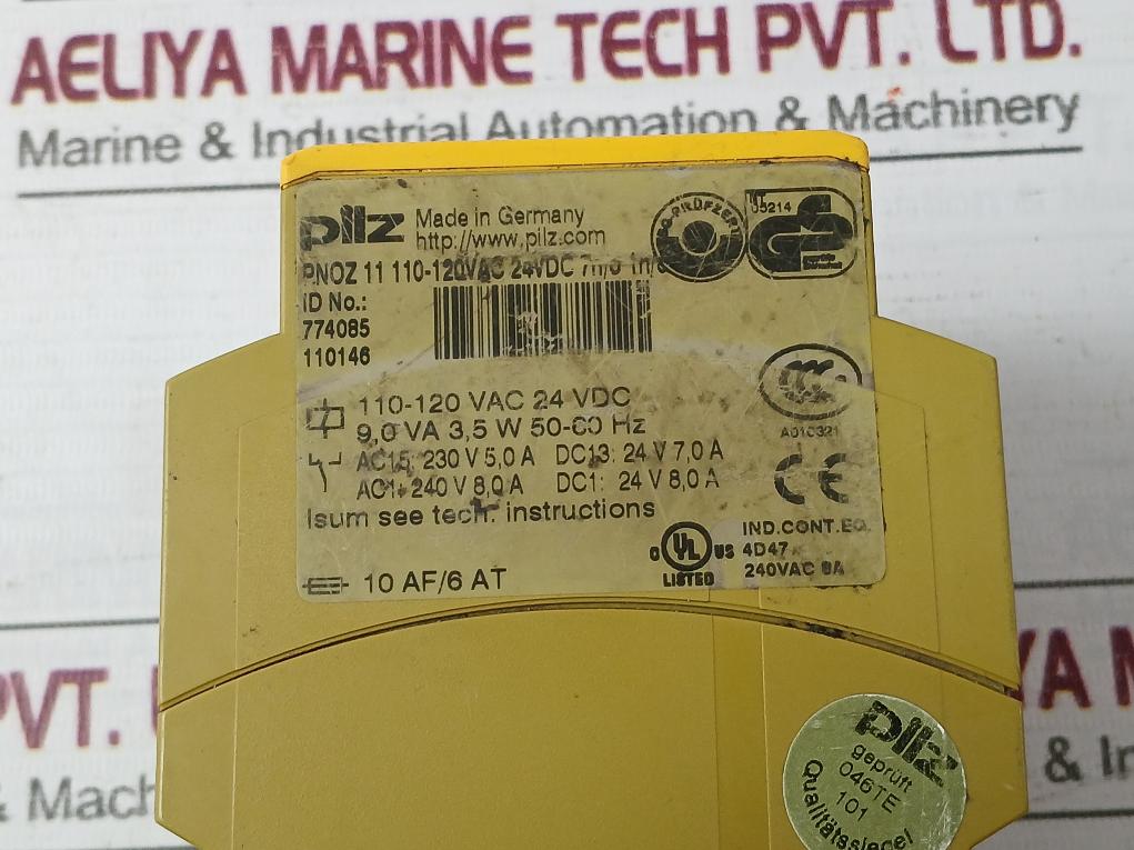 Pilz Pnoz 11 110-120Vac 24Vdc 7N/O 1N/C Safety Relays 240V 8,0A