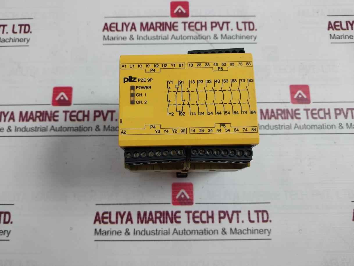 Pilz Pze 9P 24Vacdc 8N/O 1N/C Safety Relay 24Vac/Dc 3Va/3W 50-60Hz