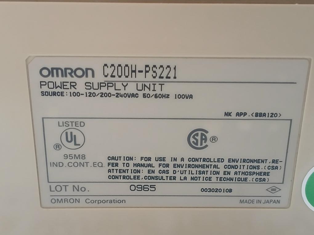 Plc-Power-Supply-Unit-200-240Vac-50-60Hz-00302010B-Omron-C200H-PS221-210237-9