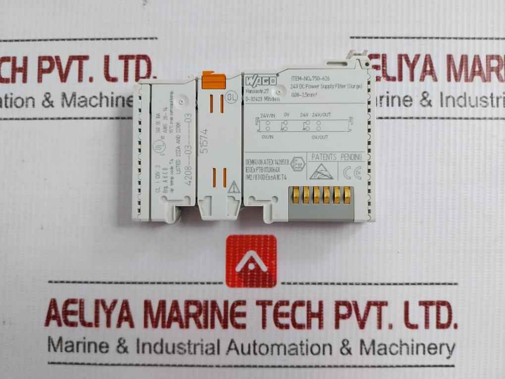 Plc Filter Module 24V Dc 10A Part No 750-626 Wago