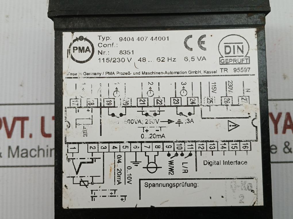 Ks 40 Panel Mount Pid Temperature Controller Brand Pma 115/230V 48..62Hz 6,5 Va