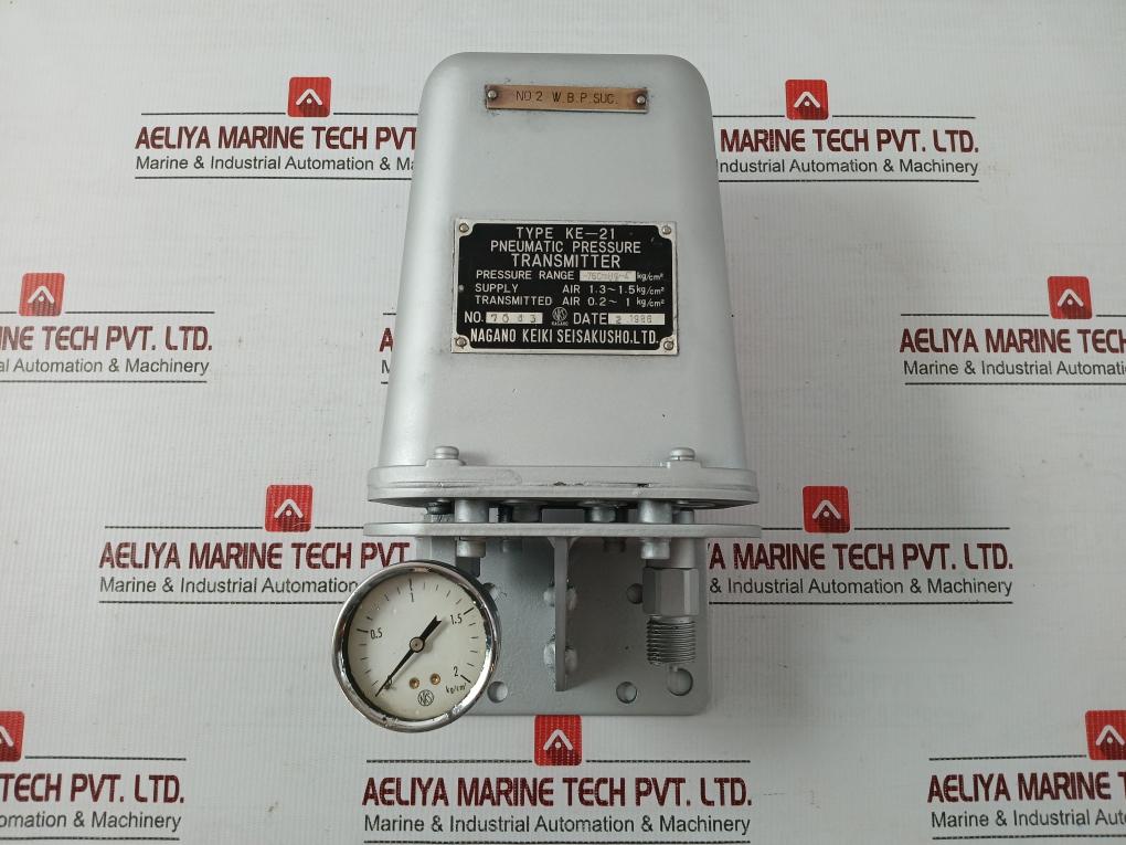 Pneumatic Pressure Transmitter Ke-21 Nagano Keiki 1.3-1.5 Kg/Cm2