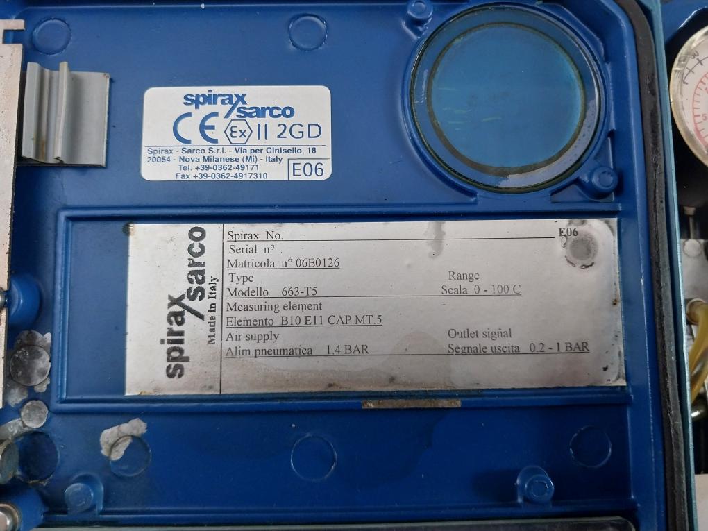 Pneumatic Temperature Controller 663-t5 Spirax Sarco Pn600 0-30 Psi 5-meter