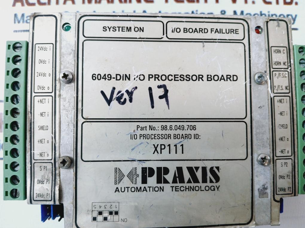 Praxis Automation 98.6.049.706 I/O Processor Board Xp111