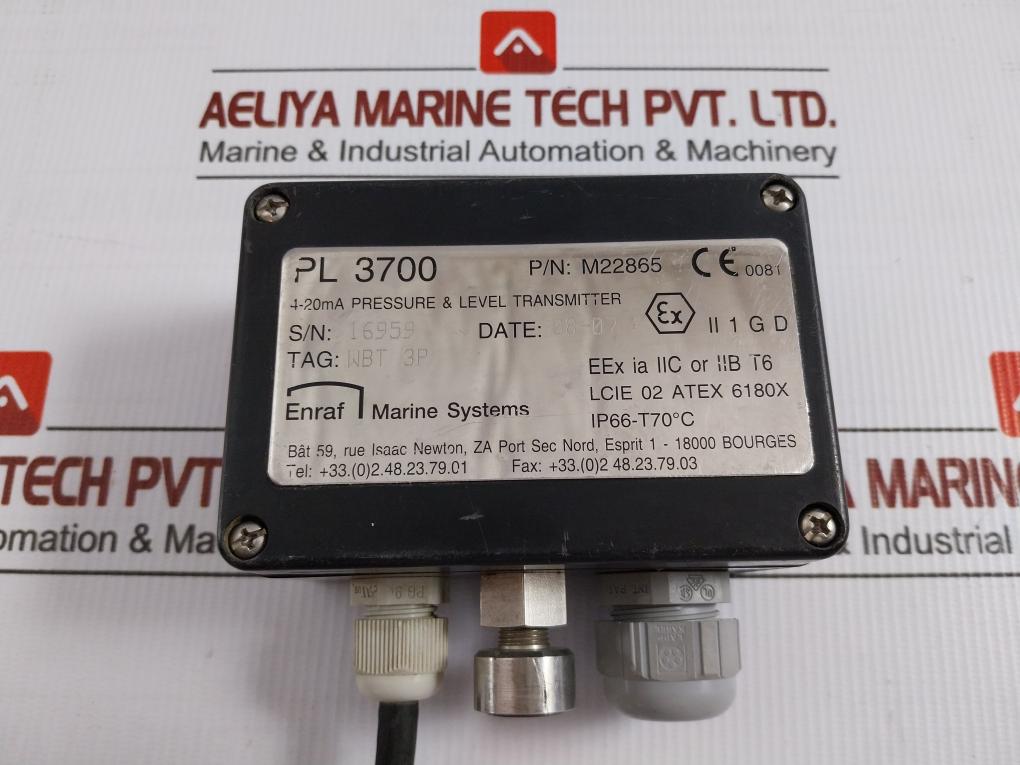Pressure And Level Transmitter Pl 3700 Enraf Marine 1354 Mbar 5-meter