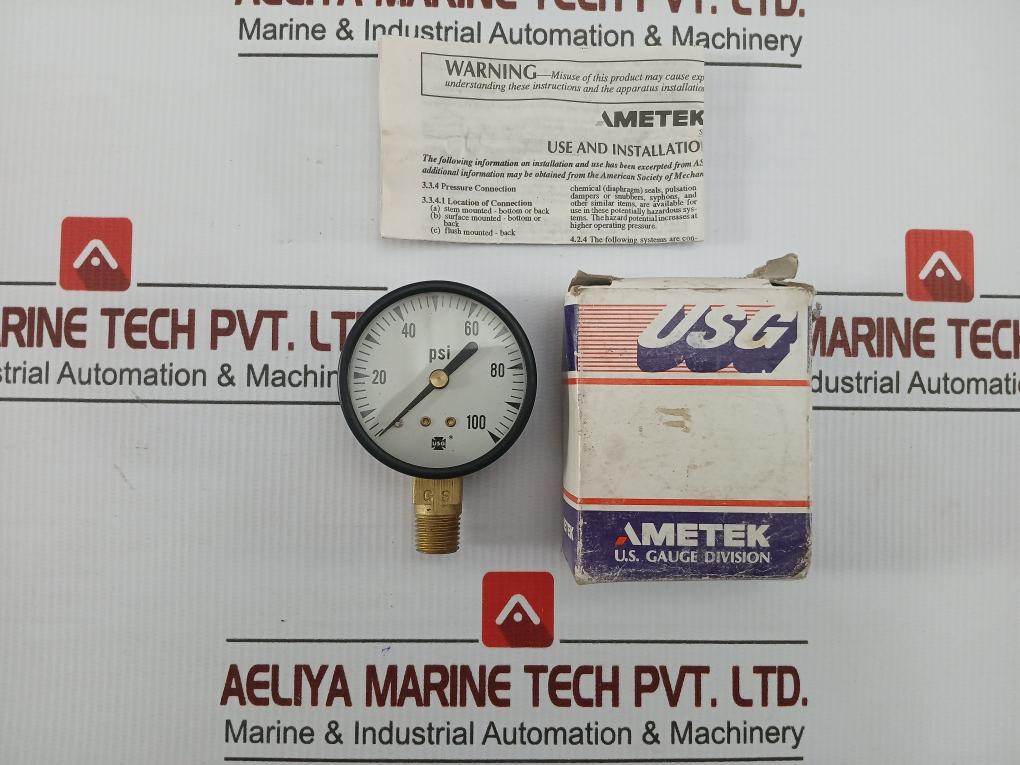 Pressure Gauge 0 To 100 Psi 162988 Usg
