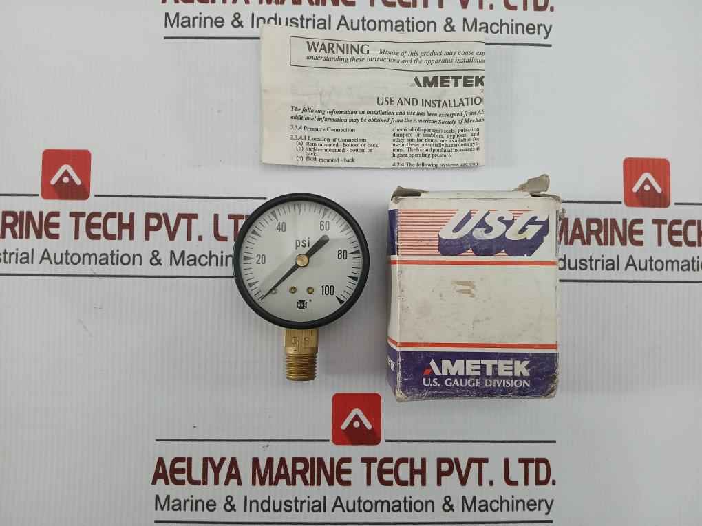 Pressure Gauge 0 To 100 Psi 162988 Usg