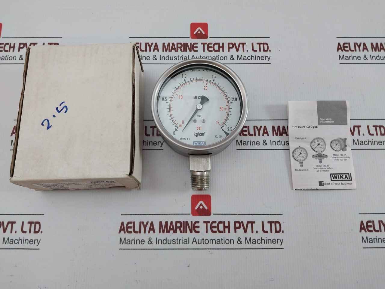 Pressure Gauge 2.5 Kg/Cm2 & Psi Wika 230.20.100