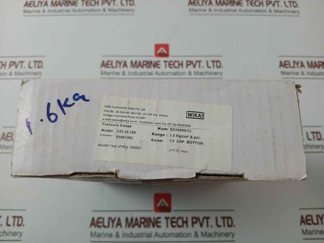 Pressure Gauge 232.50.160 Wika 0-23 Psi/1.6 Kg/Cm2