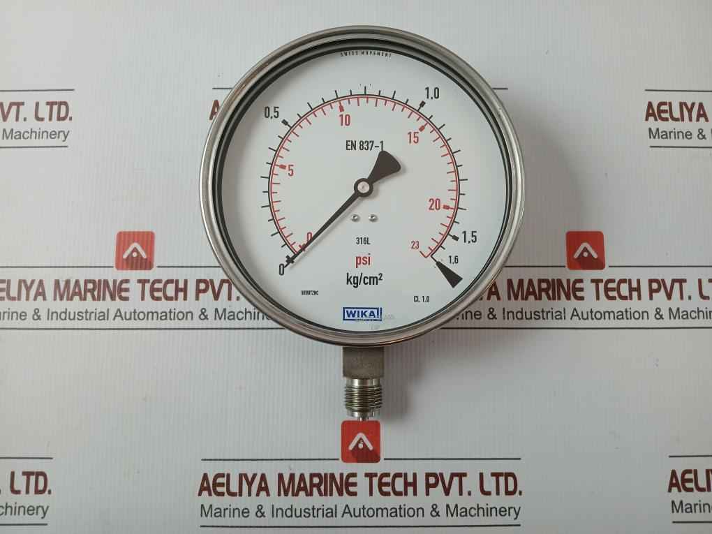 Pressure Gauge 232.50.160 Wika 0-23 Psi/1.6 Kg/Cm2