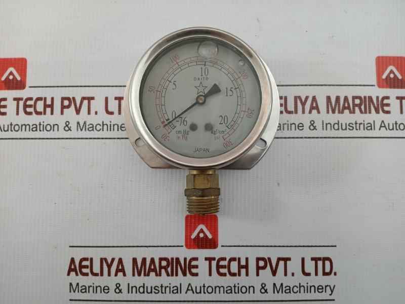 Pressure Gauge Bt Daito In Hg -30 To 300 Psi Cm Hg -76 To 20 Kgf/Cm2