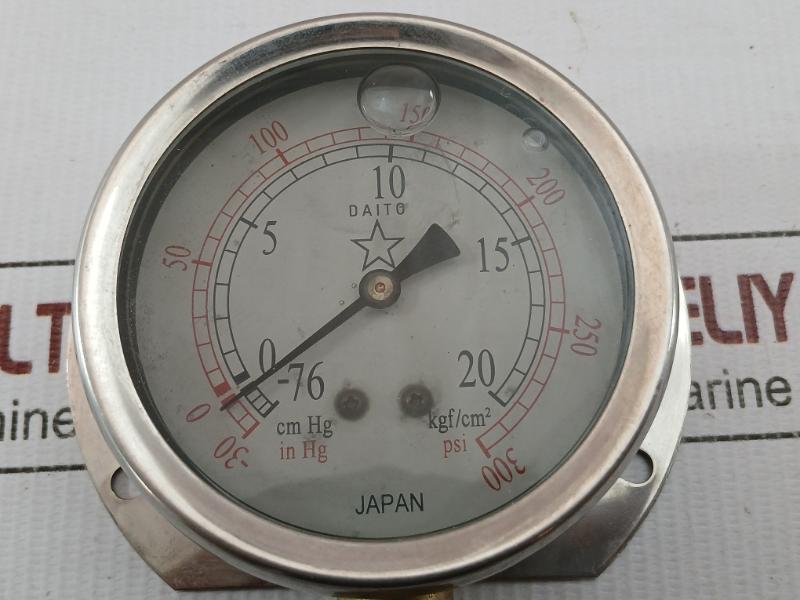 Pressure Gauge Bt Daito In Hg -30 To 300 Psi Cm Hg -76 To 20 Kgf/Cm2