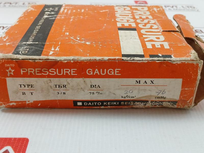 Pressure Gauge Bt Daito In Hg -30 To 300 Psi Cm Hg -76 To 20 Kgf/Cm2