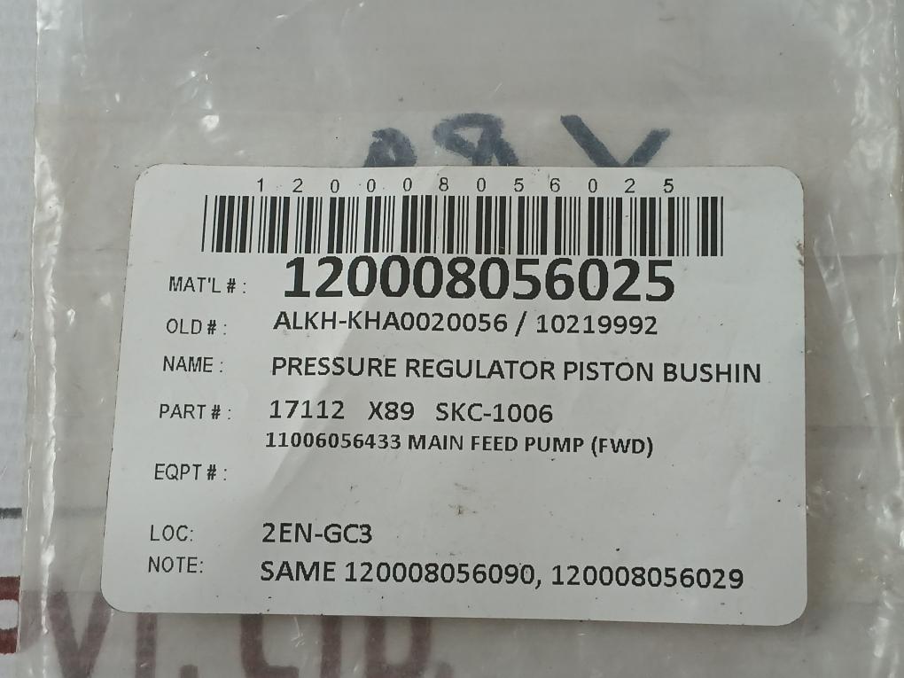 Pressure Regulator Piston Bushing 17112 X89 Skc-1006 50Gm