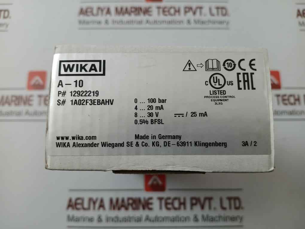 Pressure Sensor Transmitter Model 12922219 Wika A-10