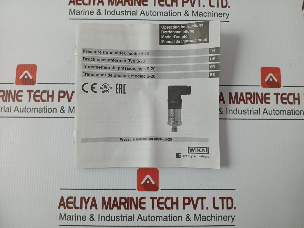 Pressure Sensor Transmitter Power Supply S-20 Wika 8-35V Max. 25Ma