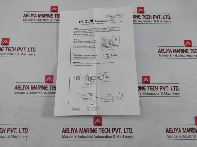 Pressure Transmitter 0-450 Bar 4-20 Ma 28V Scan-sense Ps-2120