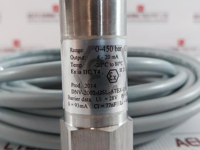 Pressure Transmitter 0-450 Bar 4-20 Ma 28V Scan-sense Ps-2120