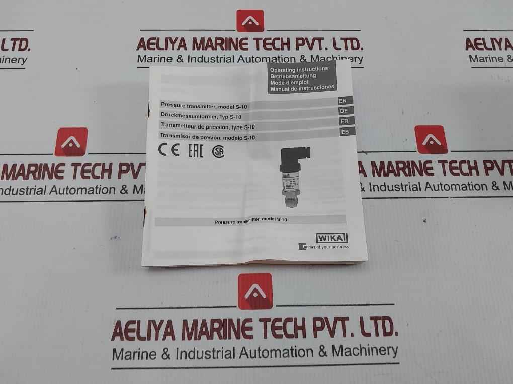Pressure Transmitter 0..16 Bar 4..20 Ma 9013555 S-10 Wika Dc 10–30 V