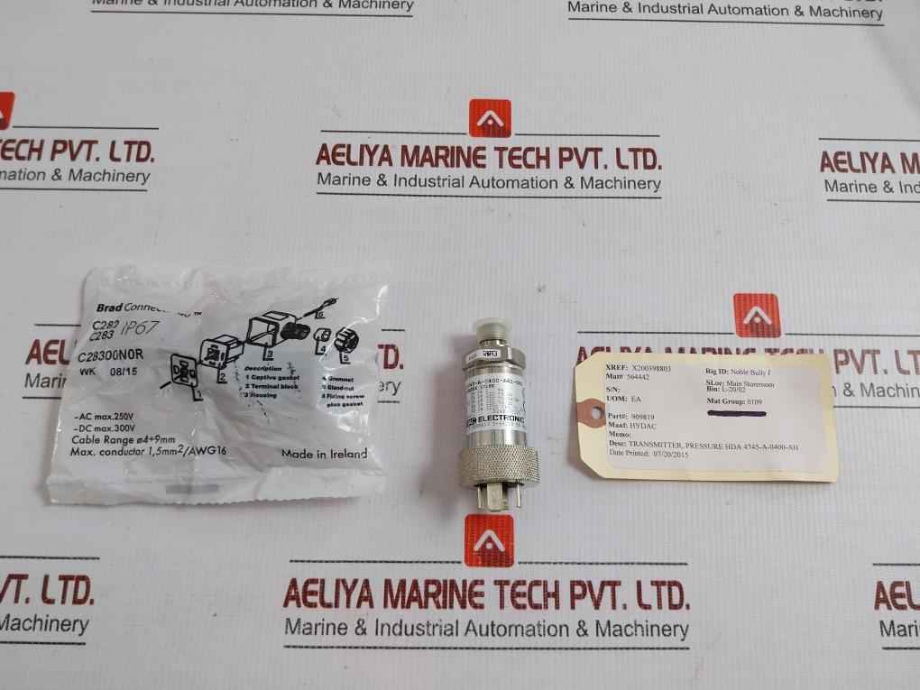 Pressure Transmitter 400 Bar 4..20 Ma Ip67 Hydac Hda 4745-a-0400-ah1-000