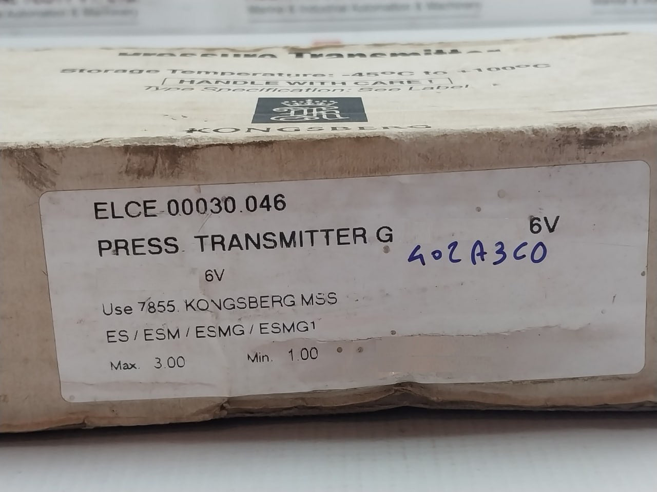 Pressure Transmitter Gt402A3C0,6V Kongsberg 0,6 Bar