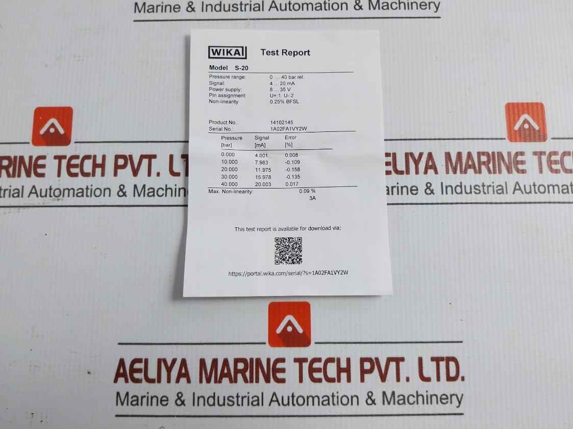 Pressure Transmitter Power Supply - 8-35 V Max. 25 Ma 14102145 Wika