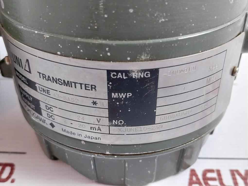 Pressure Transmitter Une 43-sas2*B/Cal-p/Ssb-s/Z Yokogawa 1 Mpa