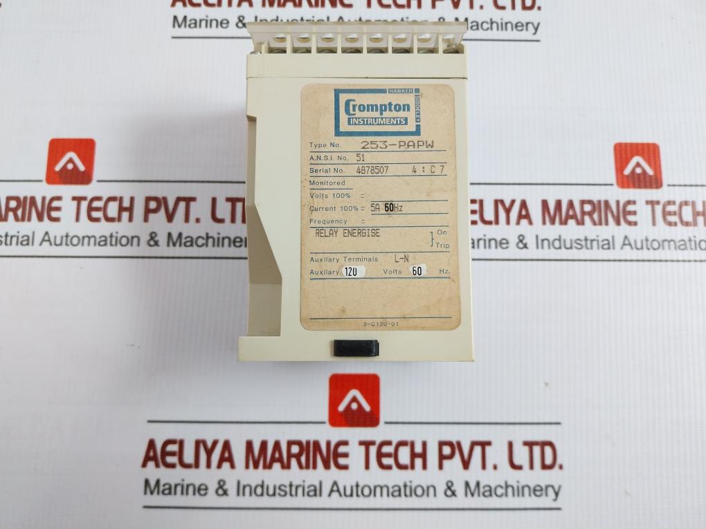 Pretector Trip Relay 120V 60Hz Crompton 253-papw