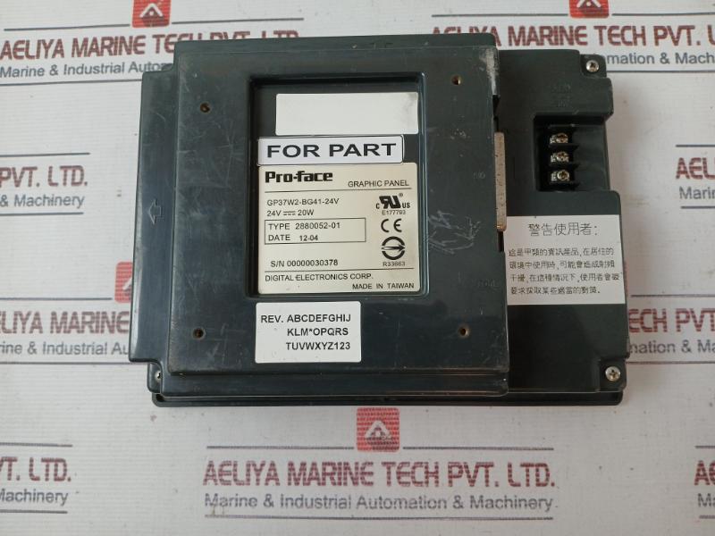 Pro-face Gp37W2-bg41-24V Graphic Panel 2880052-01 E177793