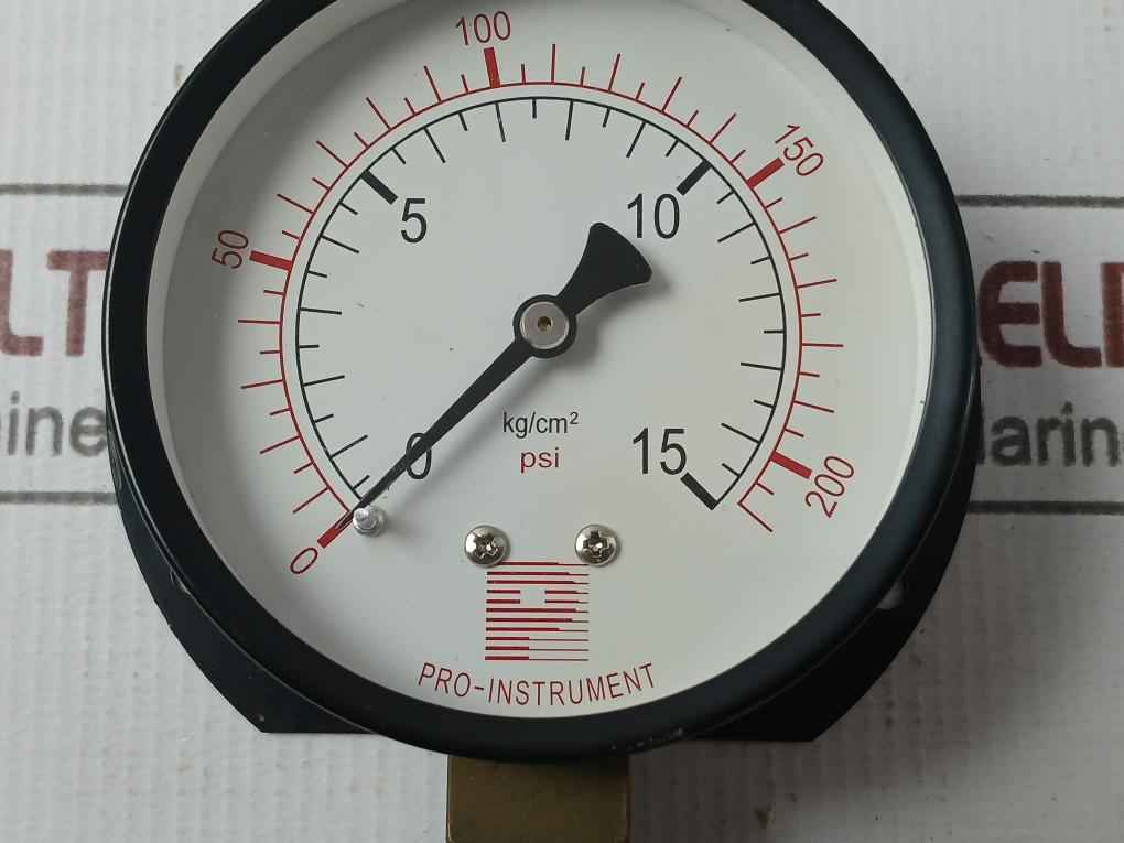 Pro-instrument 3"P-b×3/8Pt Pressure Gauge 0-15Kg/Cm2 0-200Psi