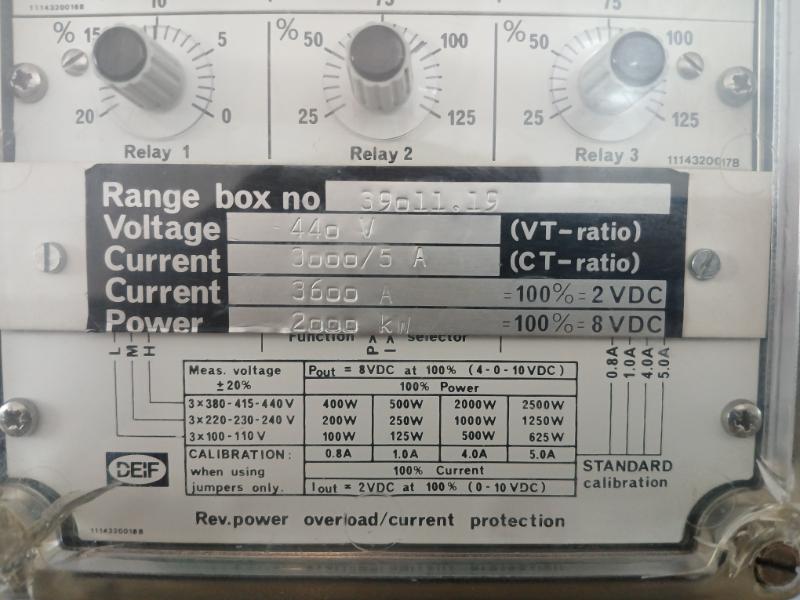 Protection Relay Gepimax-3N Deif 3000/5 A 40-70 Hz