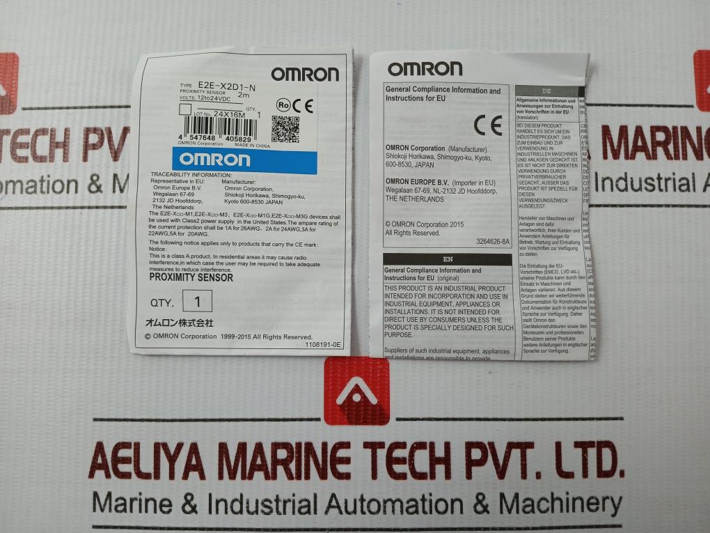 Proximity Sensor E2E-x2D1-n Omron 12 To 24Vdc Cable Length-2M