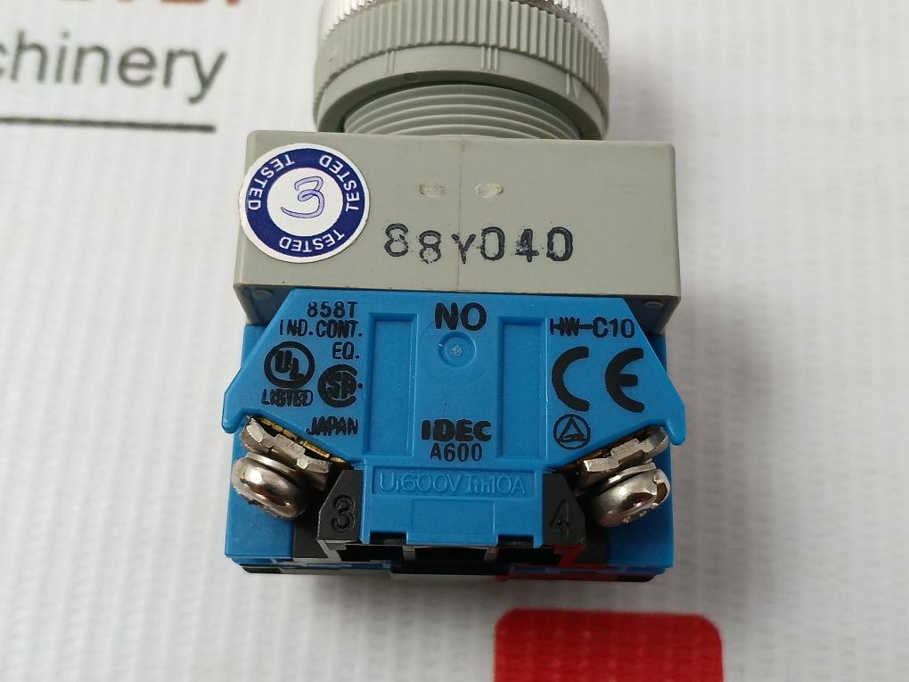Push Button With Contact Block Base 600V 10A Idec Abw Hw-c10
