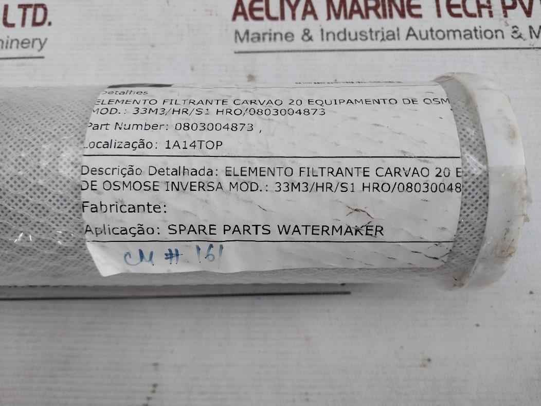 Queiroz Galvao 30019838 Charcoal Filter Element 33M3/Hr/S1
