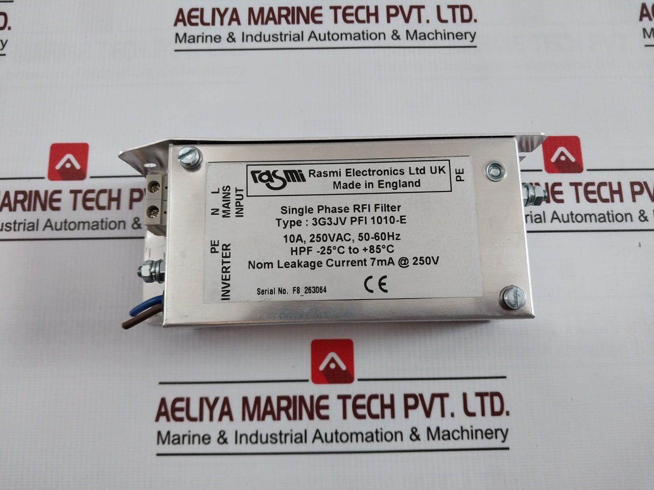 Rasmi 3G3Jv Pfi 1010-e Single Phase Rfi Filter K101 10A, 250Vac, 50-60Hz 7Ma