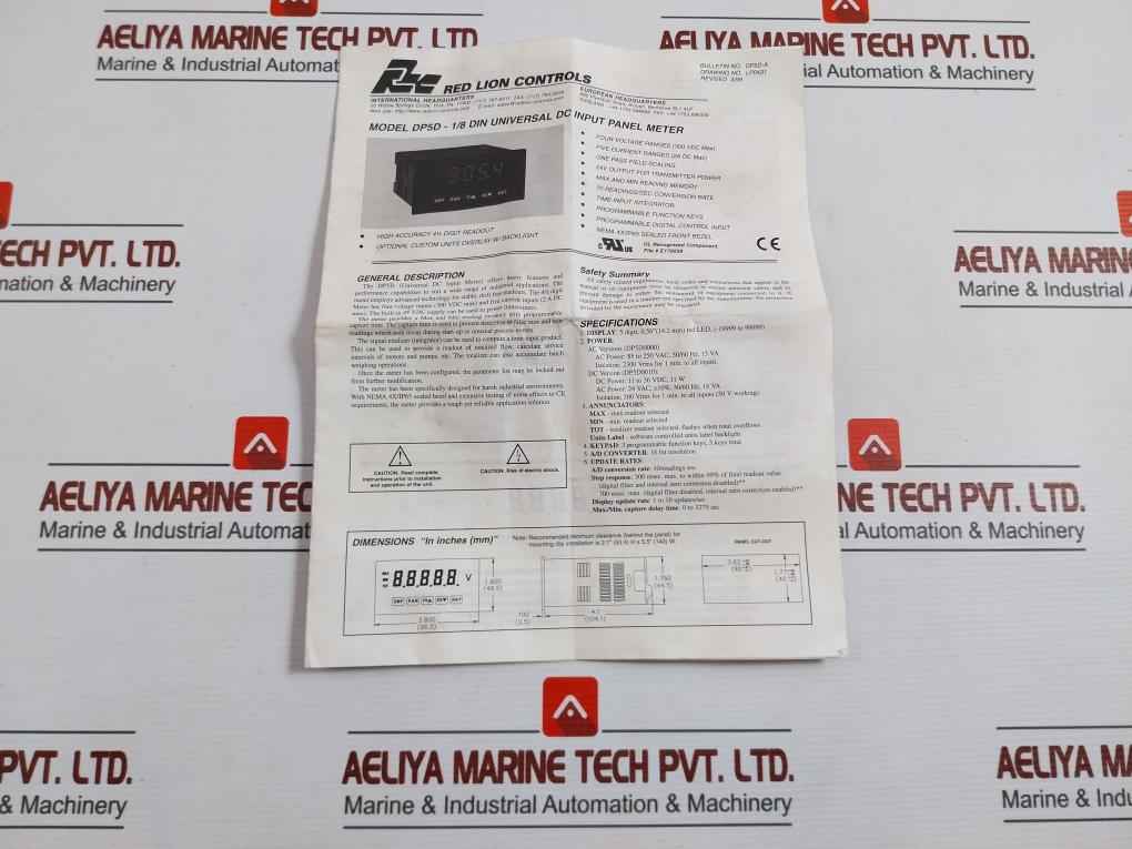 Red Lion Dp5D000 Analog Input Panel Meter Dp5D 50/60Hz