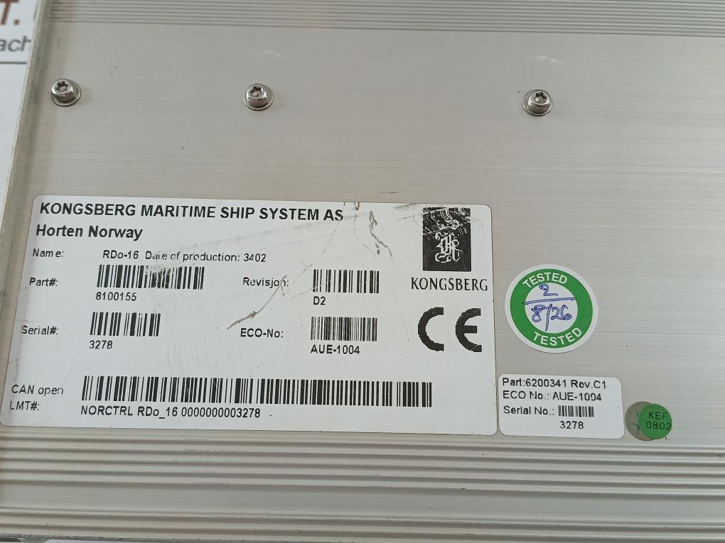 Remote-Digital-Output-Module-6200341-Rev-C1-Aue-1004-Kongsberg-RDO-16-209991-9