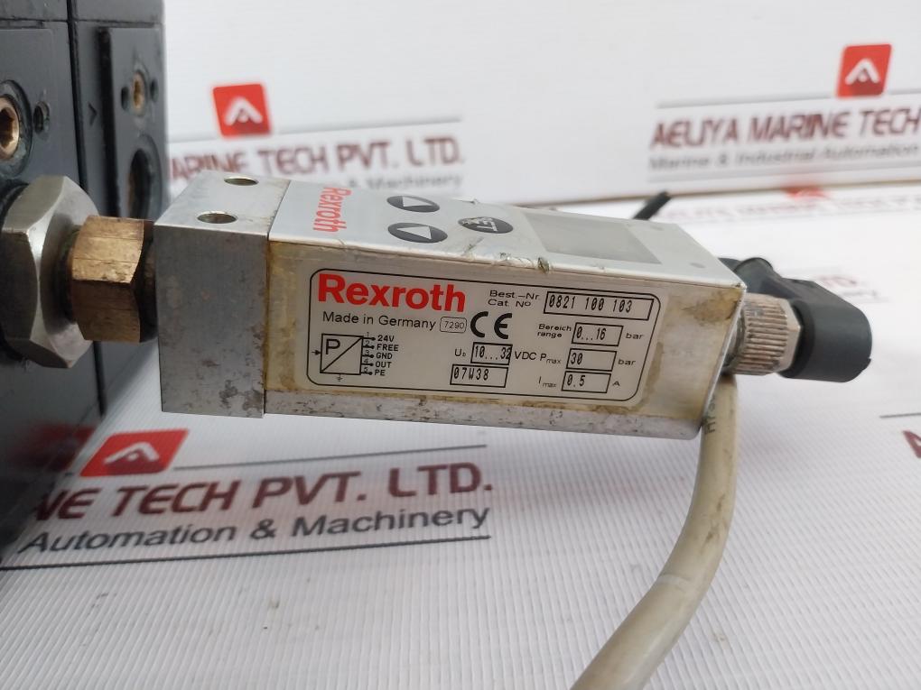 Rexroth 0821 100 103 Pneumatic Control Unit With Valve Regulator Switch 24Vdc