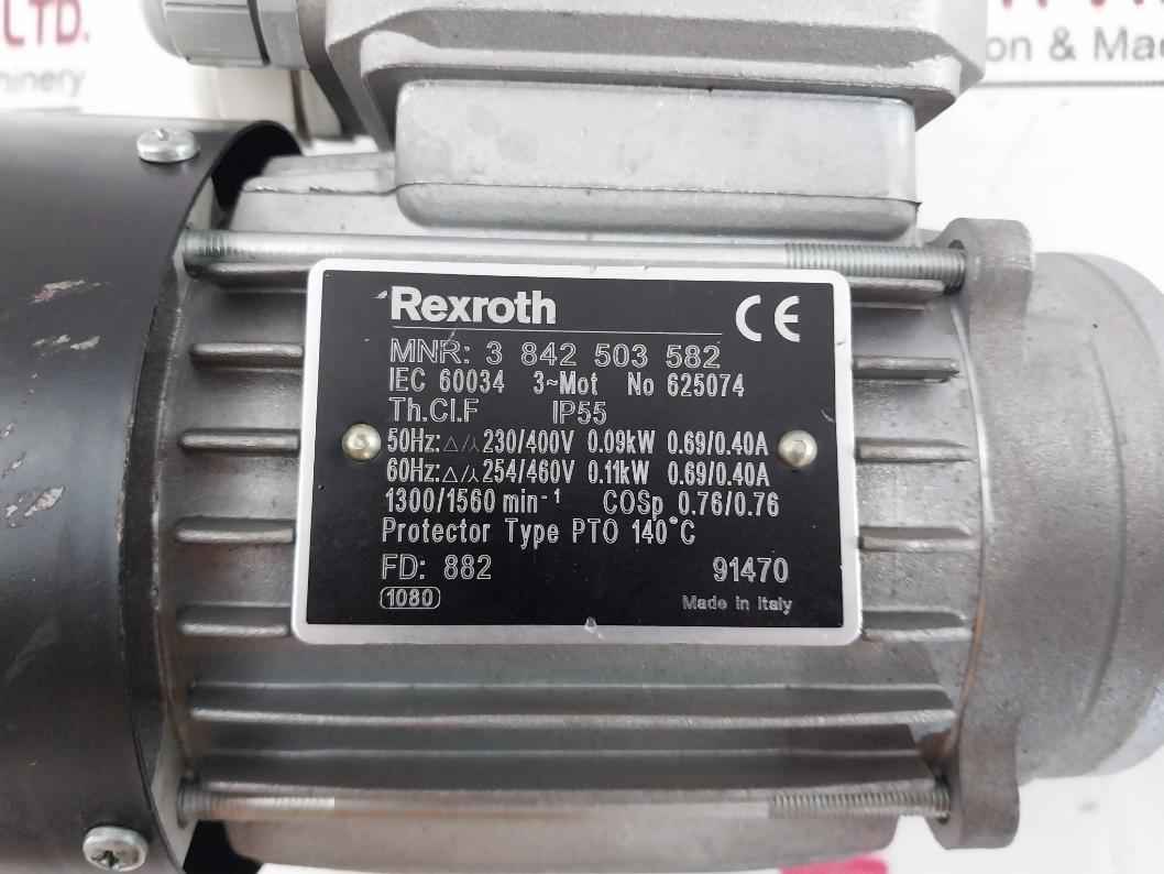 Rexroth 3 842 503 582 3-phase Thermal Protection Drive Motor Ip55 625074