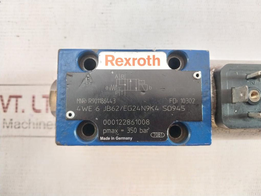 Rexroth R901186443 Hydraulic Directional Valve 000122861008 350 Bar