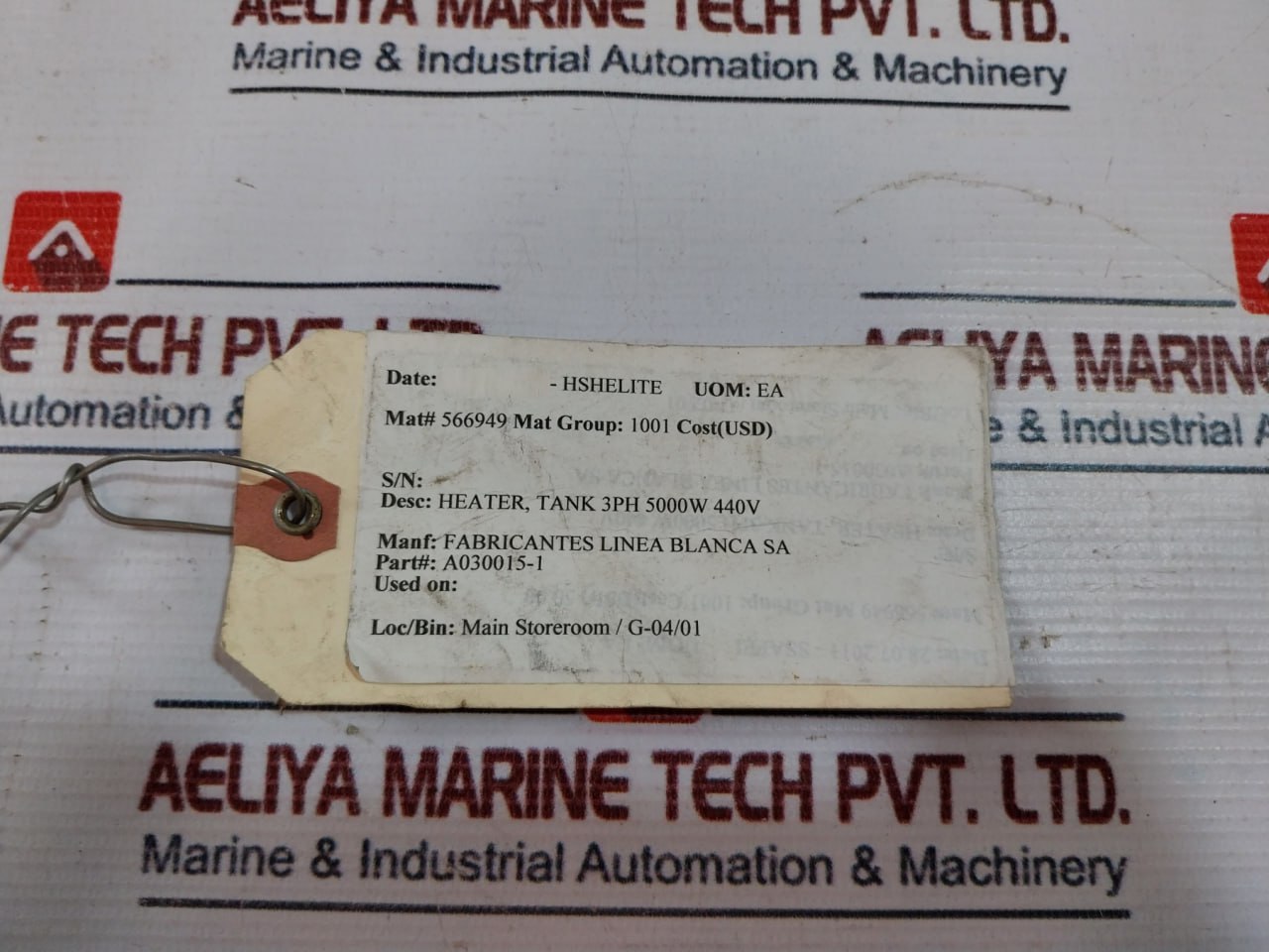 Rica A030015-1 3Ph Tank Heater 254/440V 5000W E79651