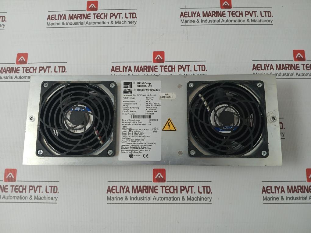 Rittal 9967295 Fan Assembly 51303940-150 Rev G 85-132 V 47-63 Hz 0.5 A