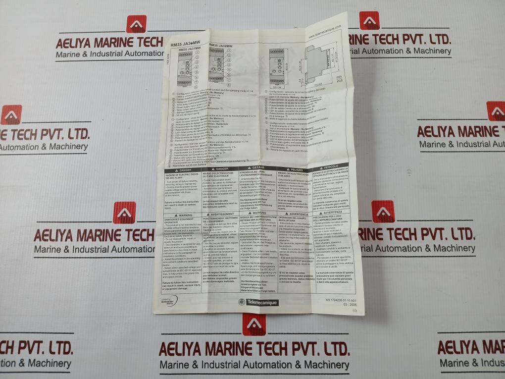 Rm35Ja32Mw Electric Current Monitoring Relay 24–240 Vac Schneider Electric