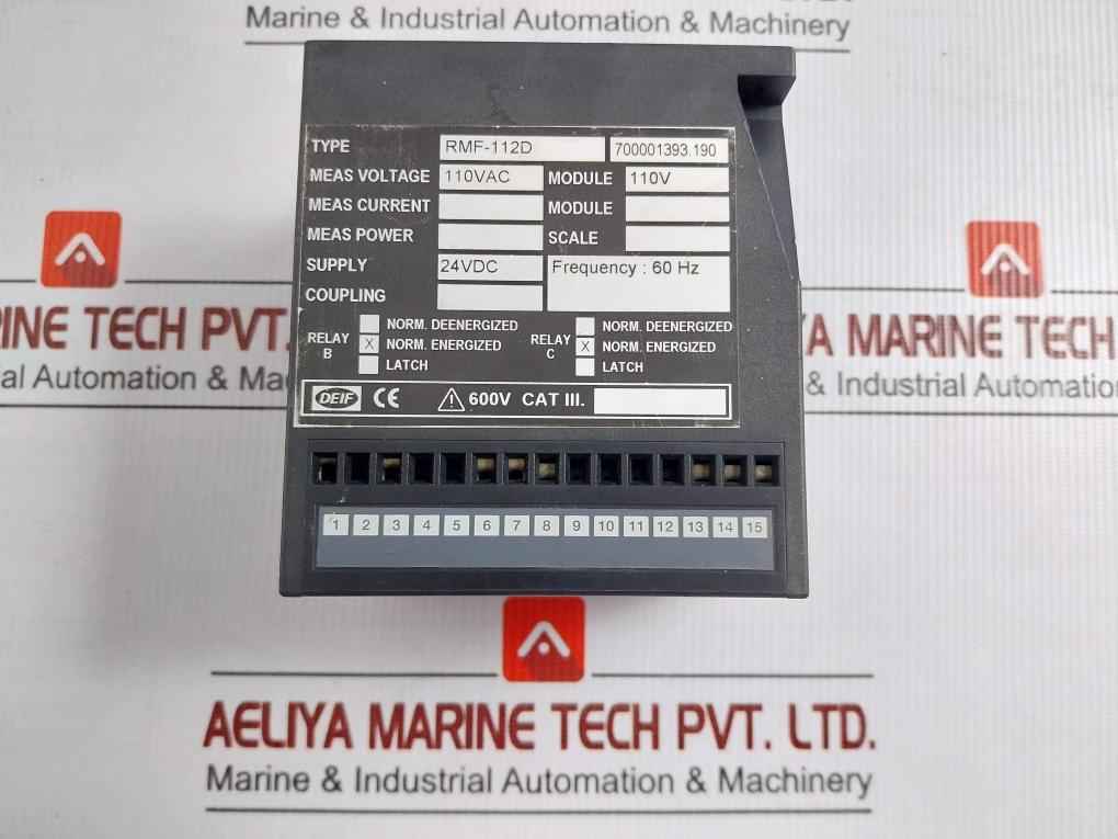 Rmf-112D Frequency Protection Relay 24Vdc 60Hz Deif