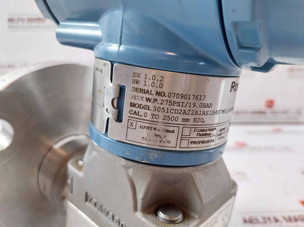Rosemount 3051Cd2A22A1As1B4K7M5Q4D4P1Hr7 Pressure Transmitter 275Psi/19.0 Bar
