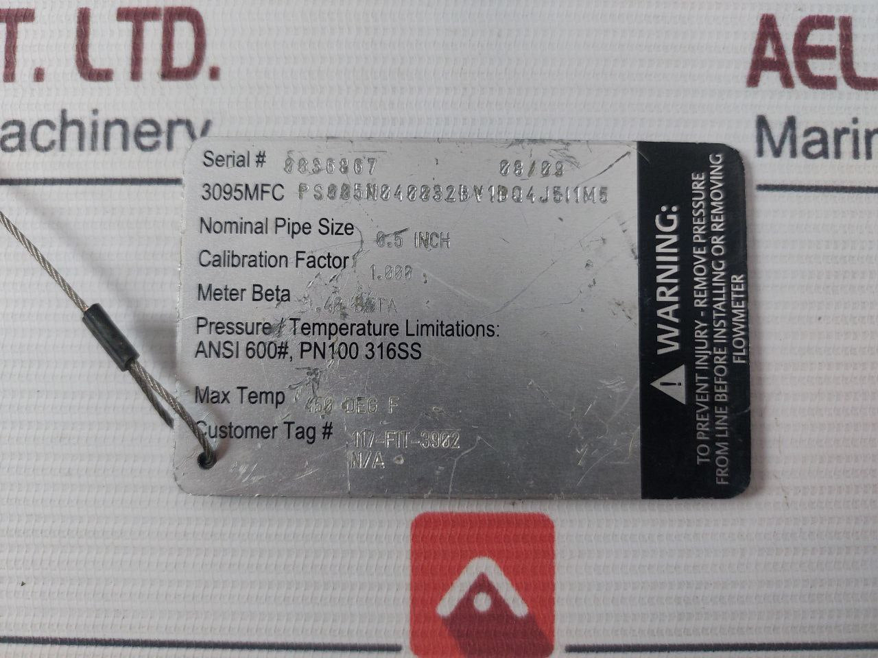 Rosemount 3095Mfc Compact Orifice Flow Meter Rev: Ab Pn100 0.5