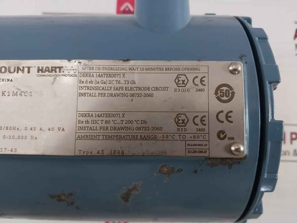 Rosemount 8732Emt1A1K1M4C1 Magnetic Flow Meter Ip66 90-250 Vac 50/60Hz 4-20Ma