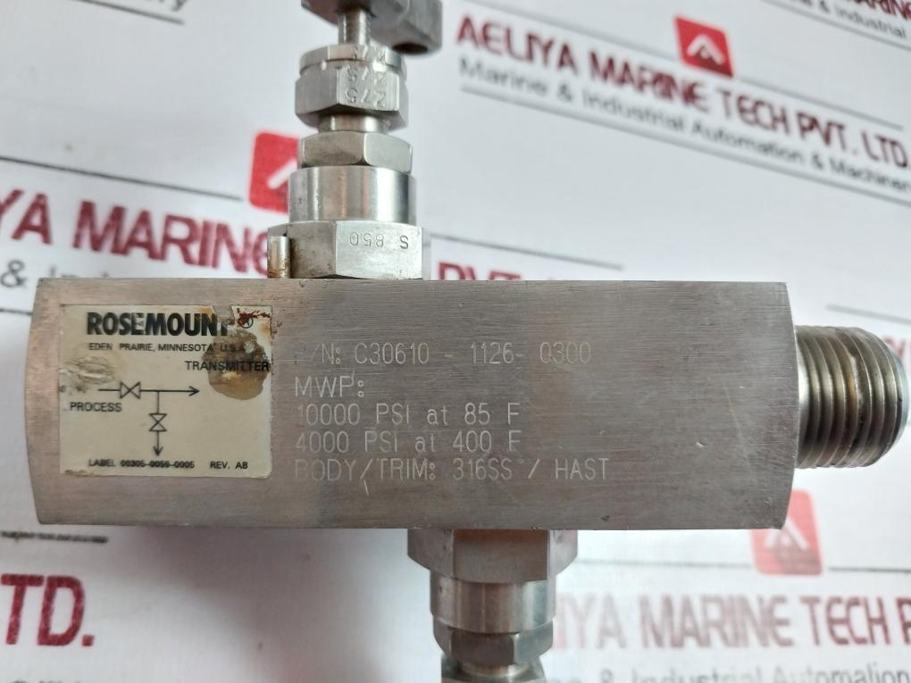 Rosemount C30610-1126-0300 Gage/Transmitter Manifold 10000 Psi Rev Ab