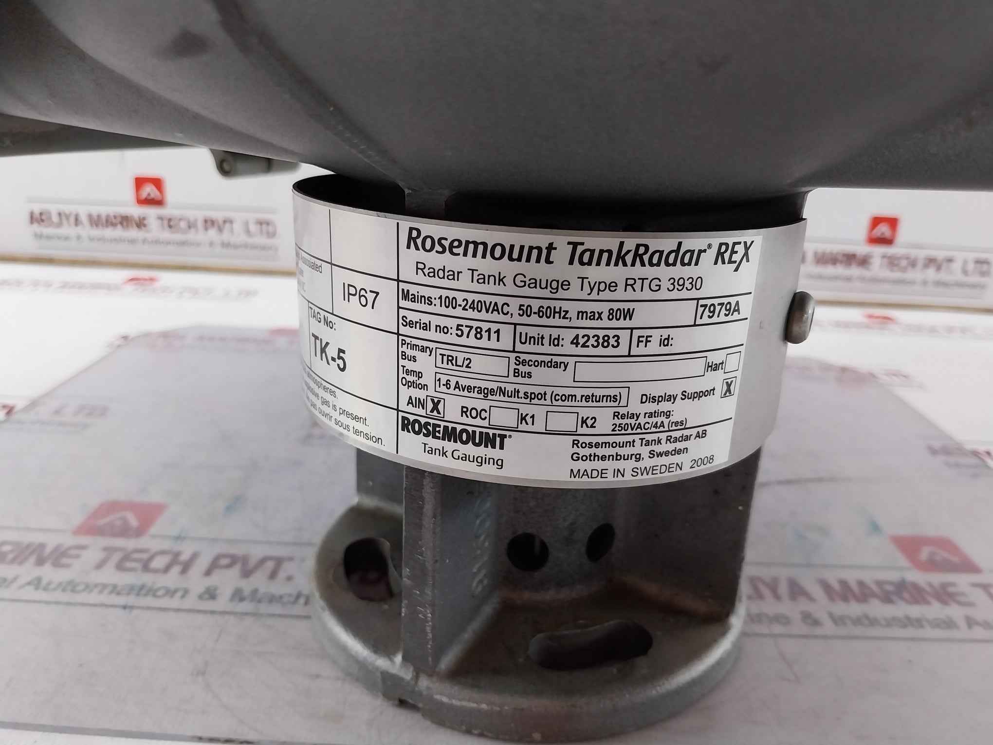 Rosemount Rtg 3930 Tankradar Rex Gauging System 100-240Vac 50-60Hz 80W Max